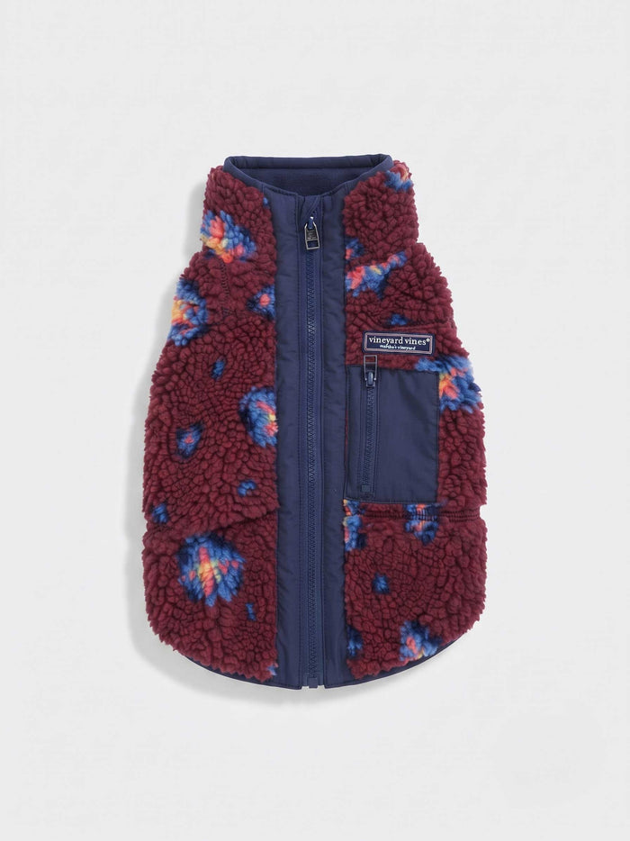 Vineyard Vines - Pet Sherpa Supershep Vest - Andy Foulard Crimson -