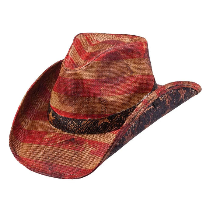 Peter Grimm Patriot - Shapeable American Flag Woven Cowboy Hat - Hatcountry