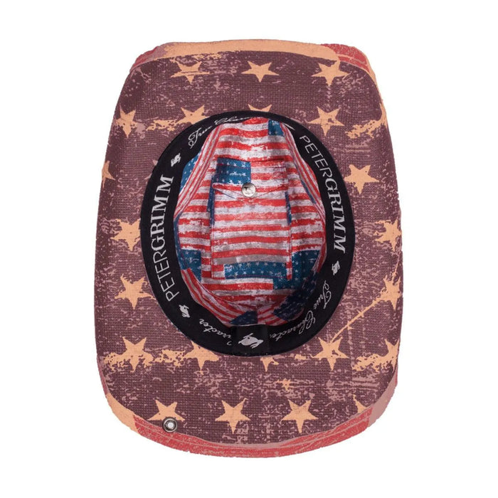 Peter Grimm Patriot - Shapeable American Flag Woven Cowboy Hat - Hatcountry