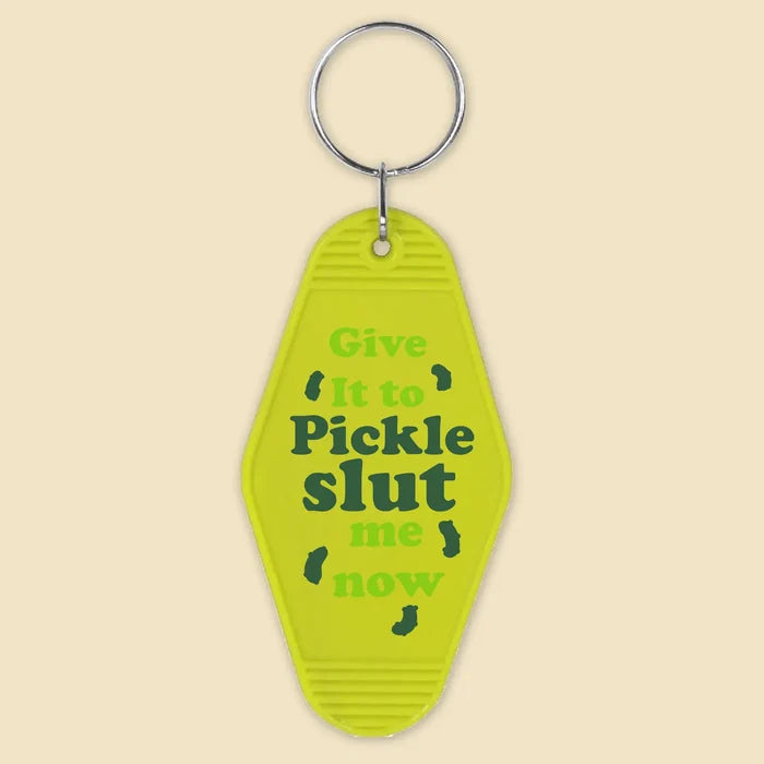 Pickle Slut Retro Hotel Keychain