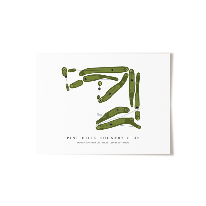 Pine Hills Country Club | Golf Course Map | Unframed