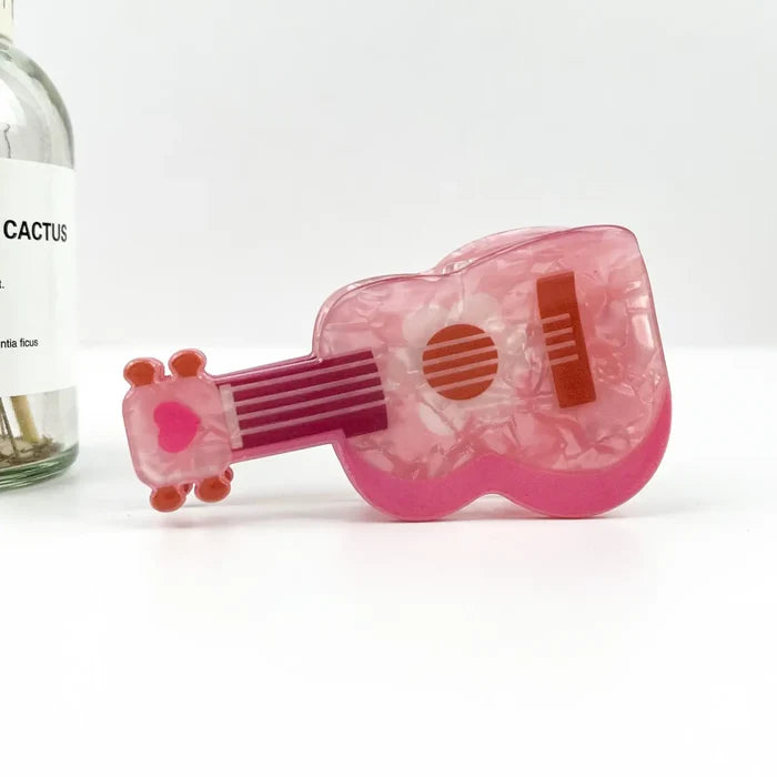 Pink Guitar Hair Clip