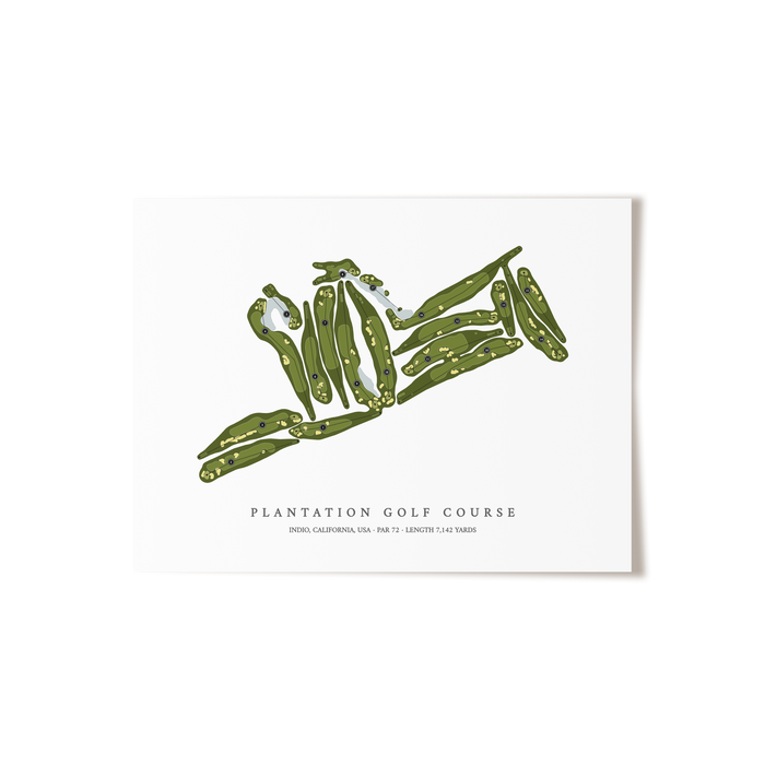 Plantation Golf Course | Golf Course Map | Unframed