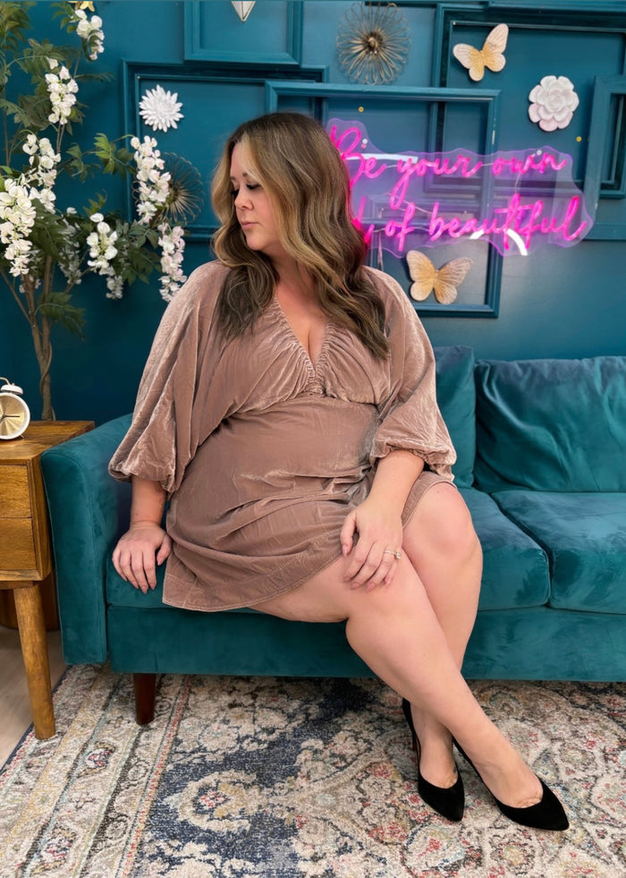 Portia Velvet Mini Dress in Winter Bloom