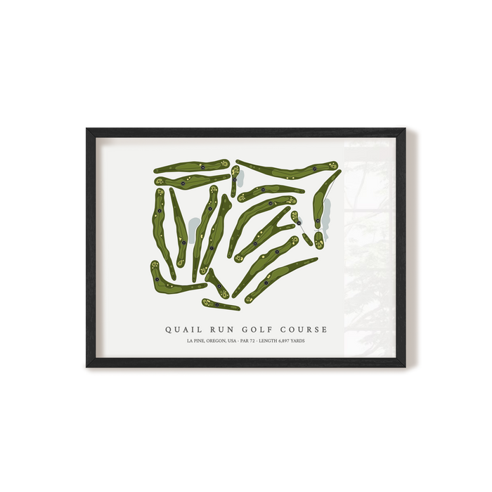 Quail Run Golf Course | Golf Course Map | Black Frame