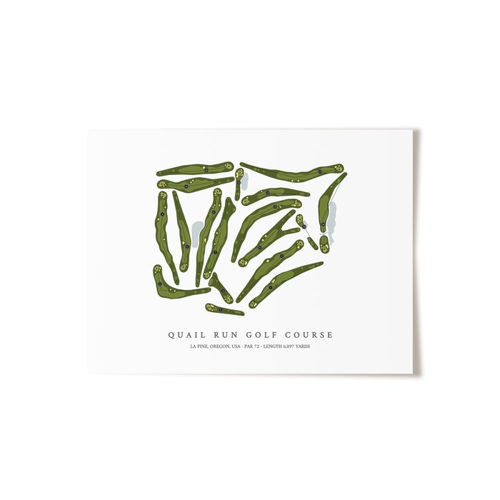 Quail Run Golf Course | Golf Course Map | Unframed