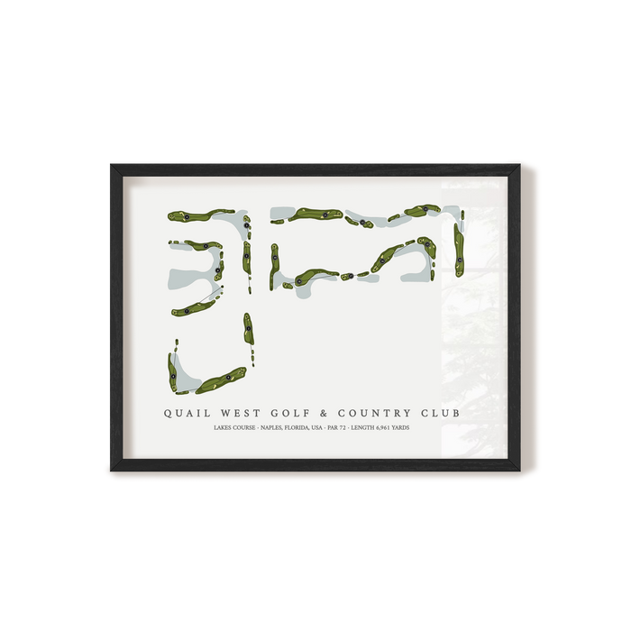 Quail West Golf & Country Club - Lakes Course | Golf Course Map | Black Frame