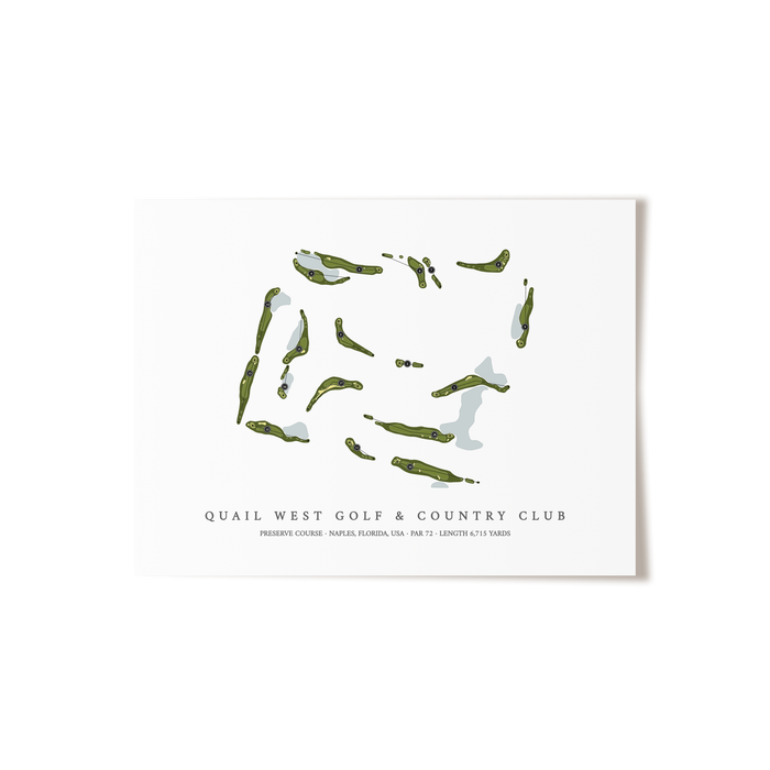 Quail West Golf & Country Club - Preserve Course | Golf Course Map | Unframed