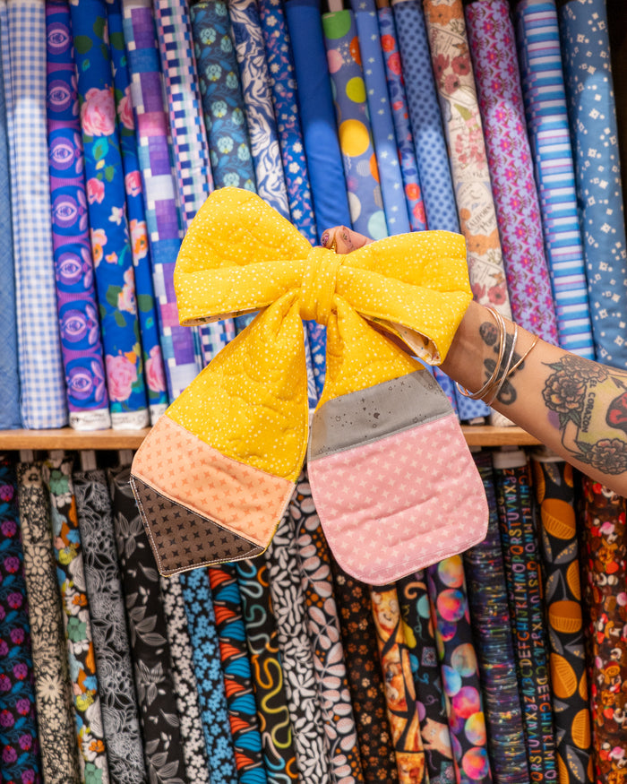Quilted Pencil Bows- Created by Sew Bonita