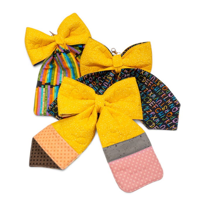 Quilted Pencil Bows- Created by Sew Bonita
