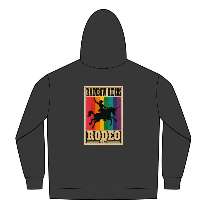 Rainbow Riders Rodeo Heavyweight Zip Hoodie — Embroidered Front & Graphic Back