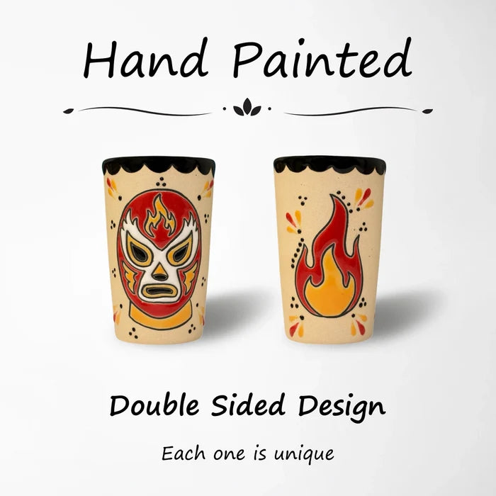 Red Luchador Shot Glass