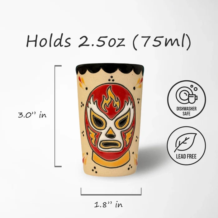 Red Luchador Shot Glass
