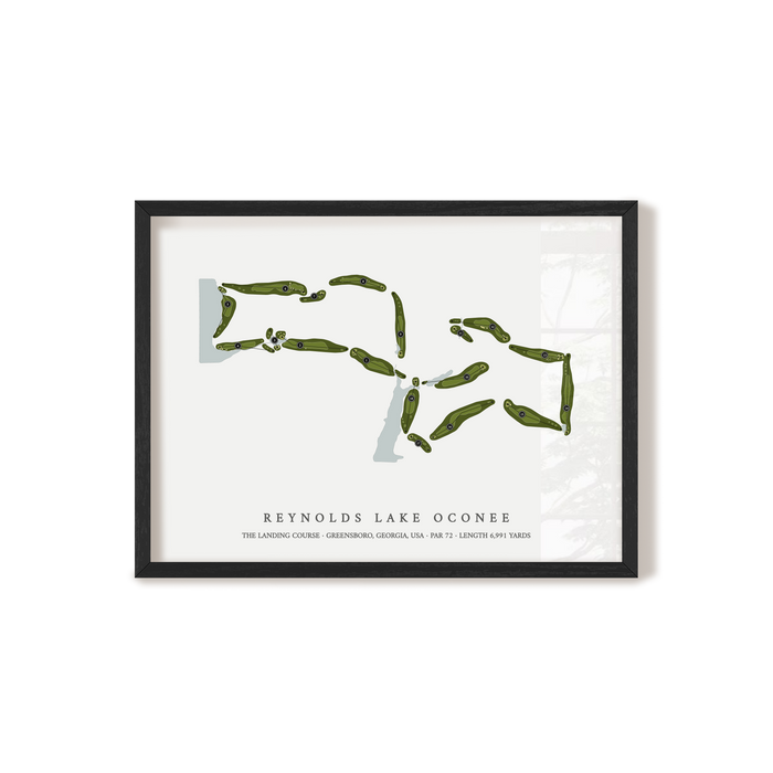 Reynolds Lake Oconee - The Landing | Golf Course Map | Black Frame