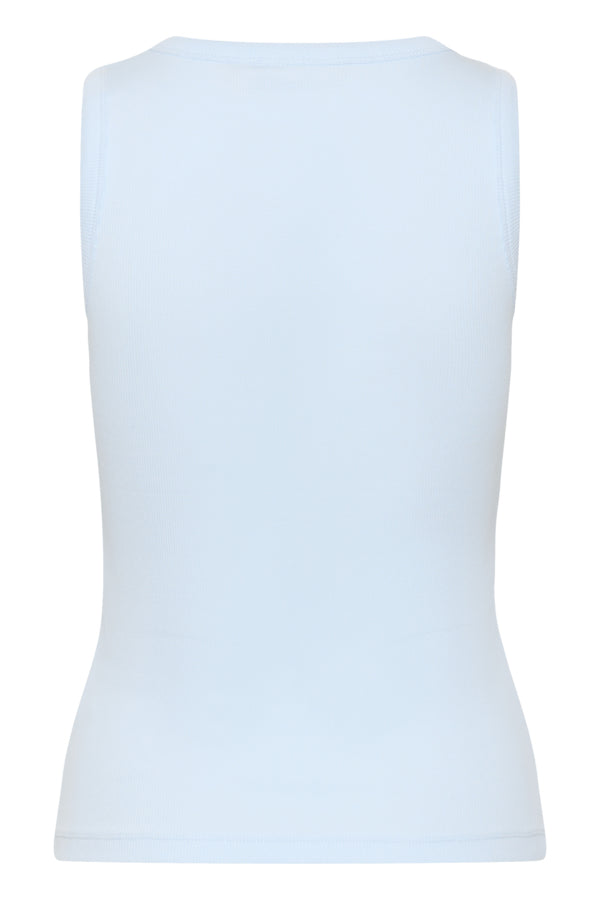 Light blue sleeveless top on a white background