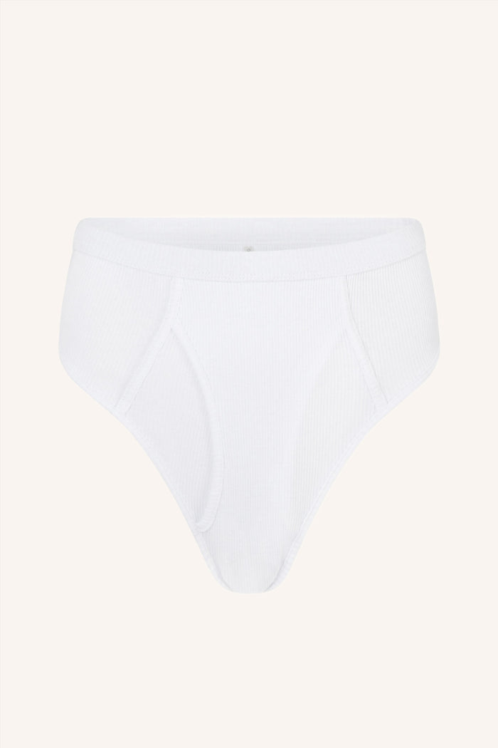 Les Girls Rib Boyfriend Briefs White