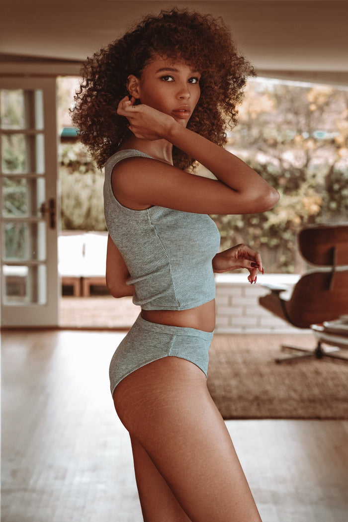 Les Girls Rib Briefs Grey