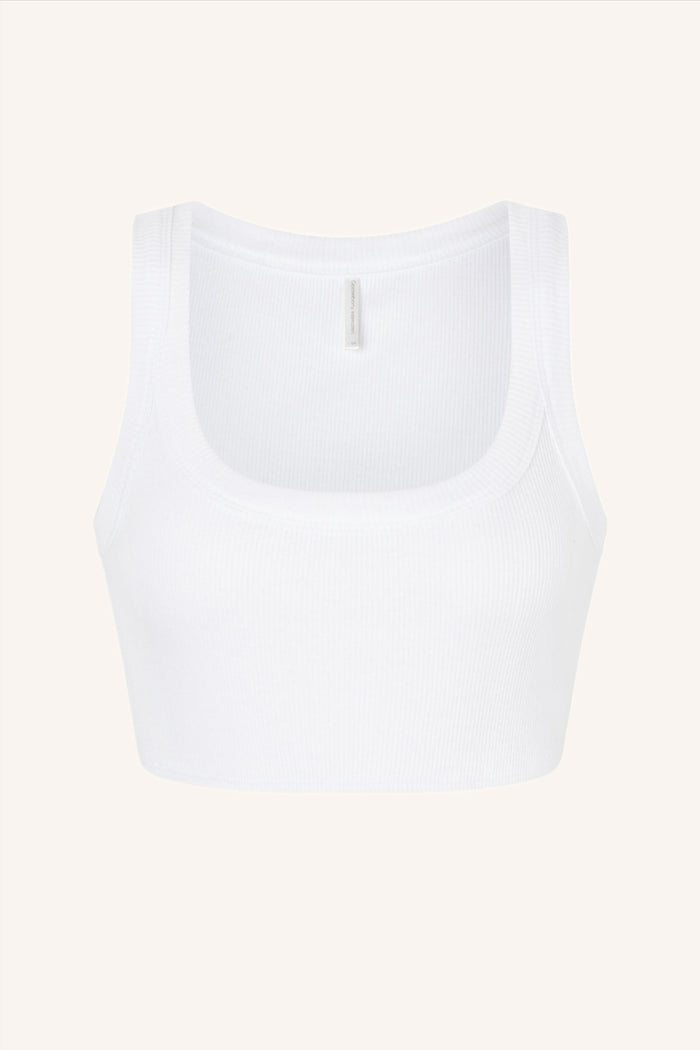 Les Girls Rib Crop White