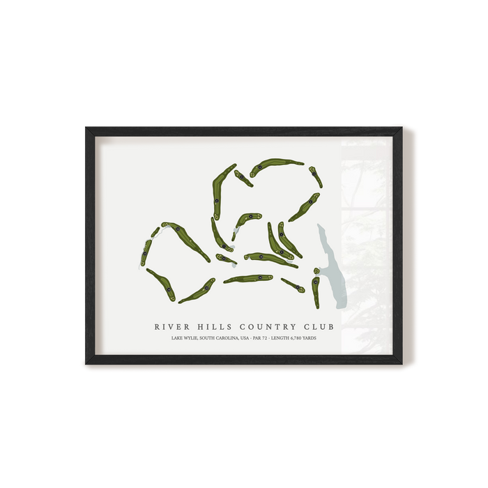River Hills Country Club | Golf Course Map | Black Frame