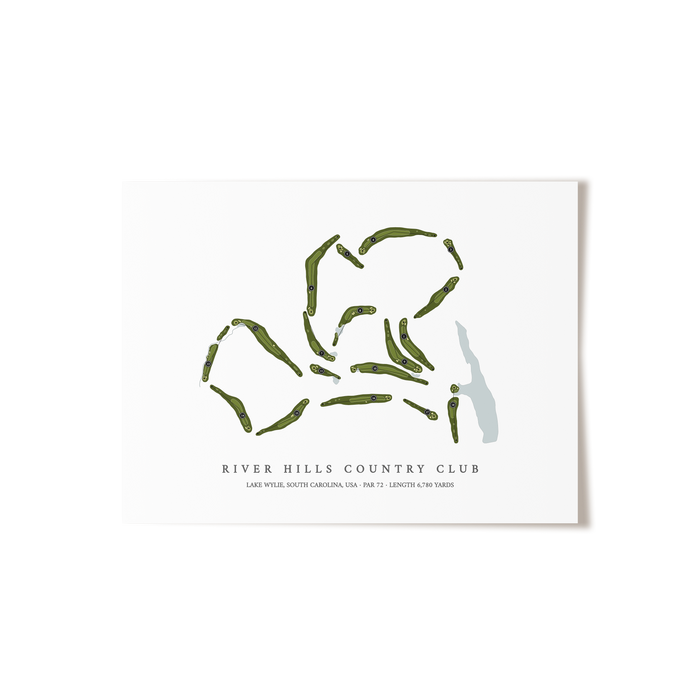 River Hills Country Club | Golf Course Map | Unframed