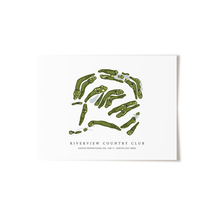 Riverview Country Club | Golf Course Map | Unframed