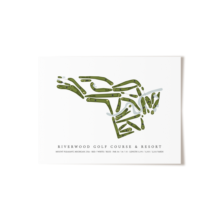 Riverwood Golf Course & Resort | Golf Course Map | Unframed
