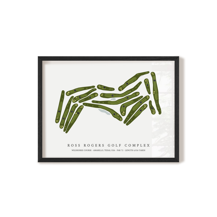 Ross Rogers Golf Complex - WildHorse Course | Golf Course Map | Black Frame