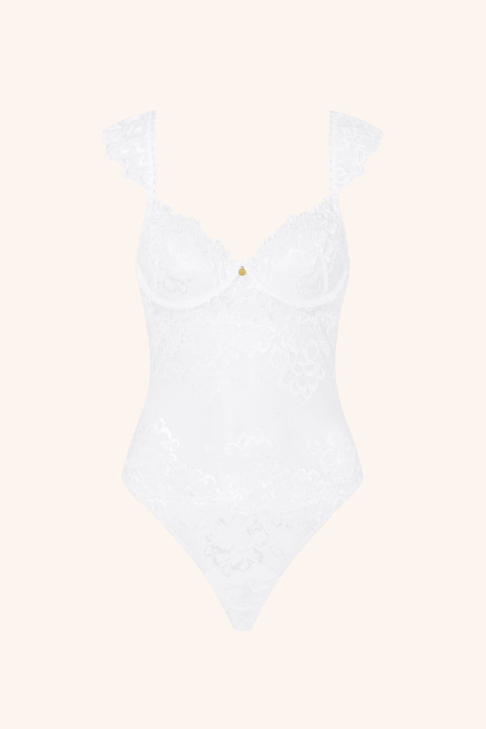 Coquette XS / White Ruffle Bodysuit White