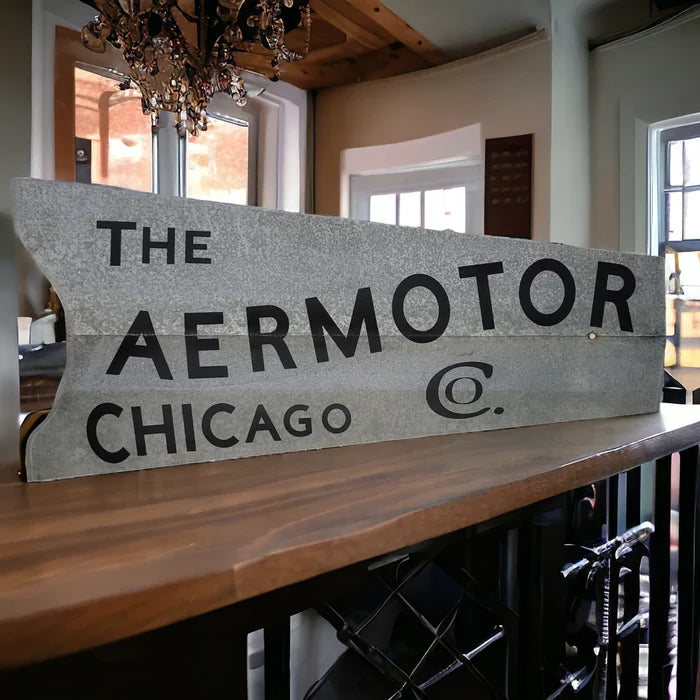 Aermotor Windmill Tail Fin Sign – Reclaimed Galvanized Farm Décor
