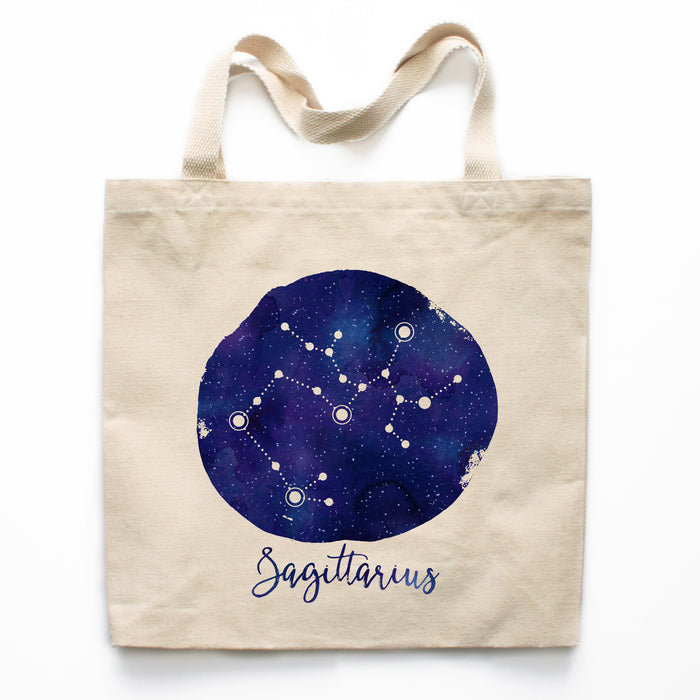 Sagittarius Zodiac Constellation Canvas Tote Bag