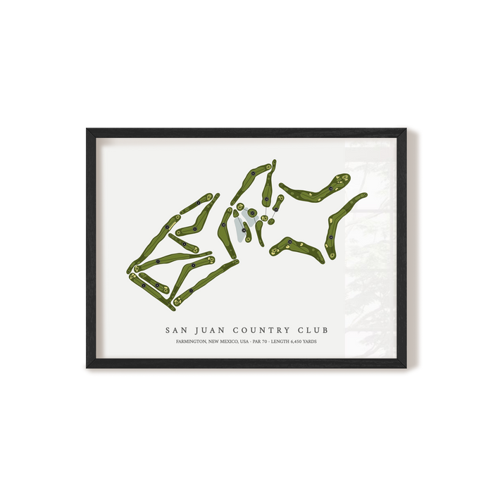 San Juan Country Club | Golf Course Map | Black Frame