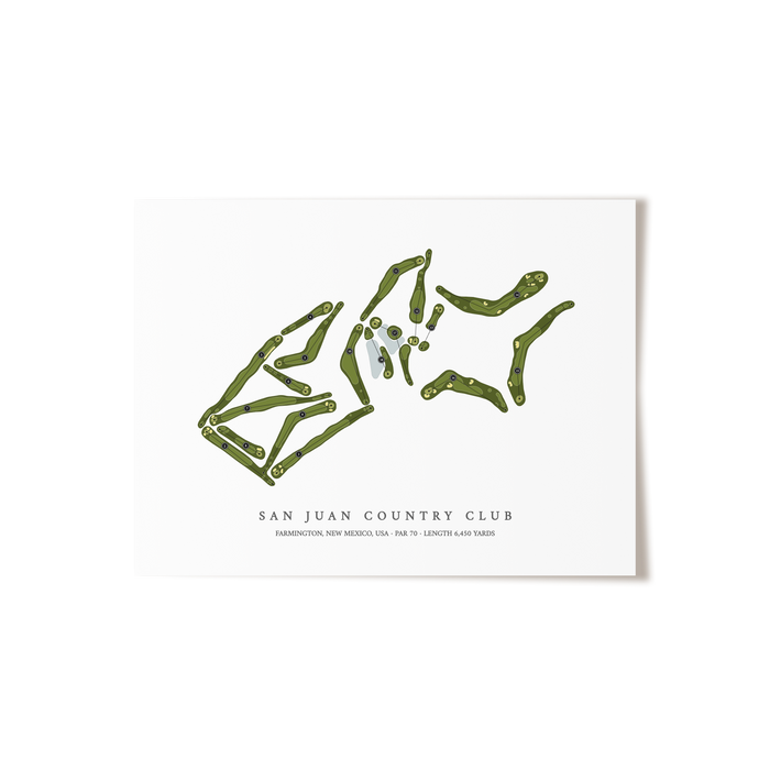San Juan Country Club | Golf Course Map | Unframed