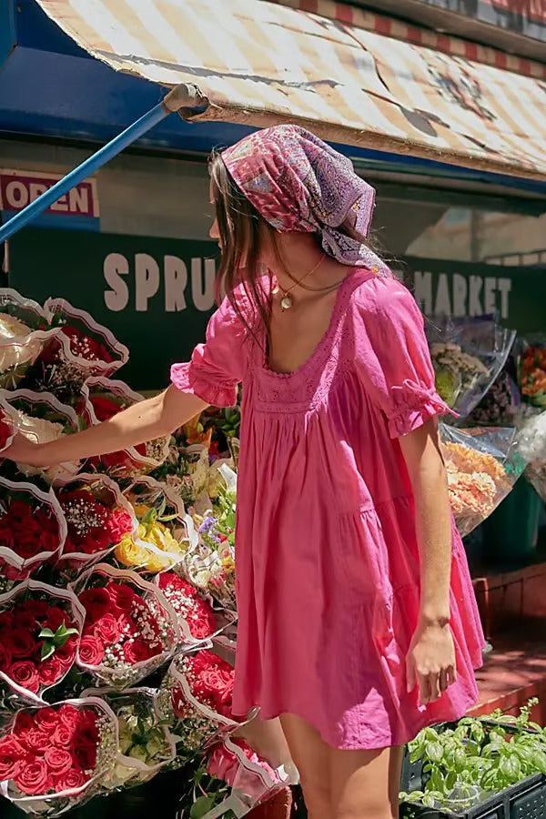 Sandy Shores Babydoll Dress in Soothing Petal