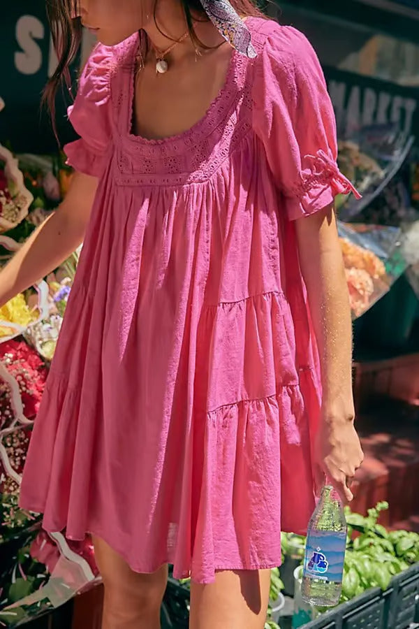Sandy Shores Babydoll Dress in Soothing Petal