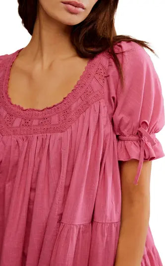 Sandy Shores Babydoll Dress in Soothing Petal