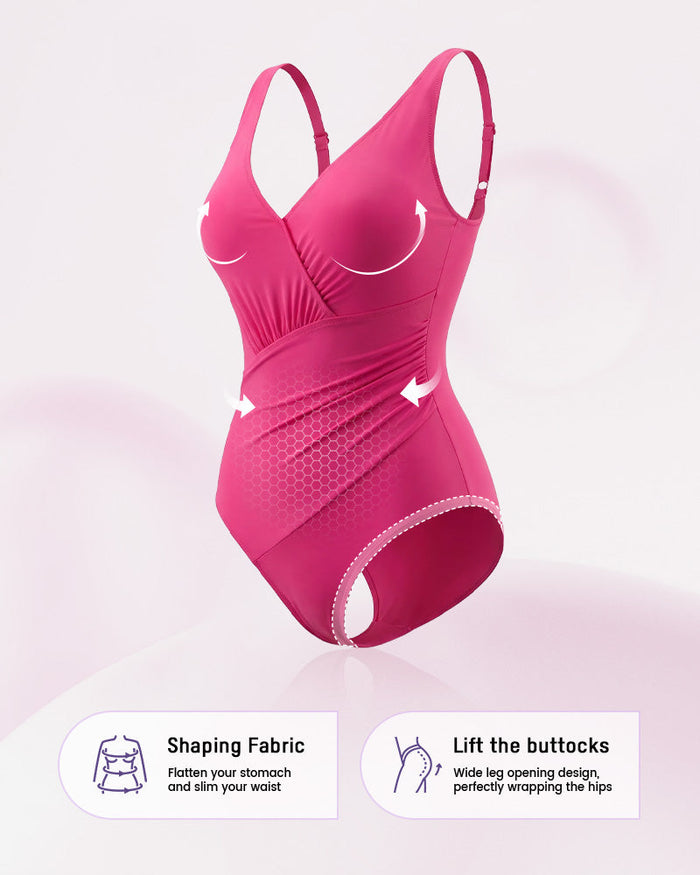 SculptSkin™ SmoothCore V-Neck One-Piece Swimsuit