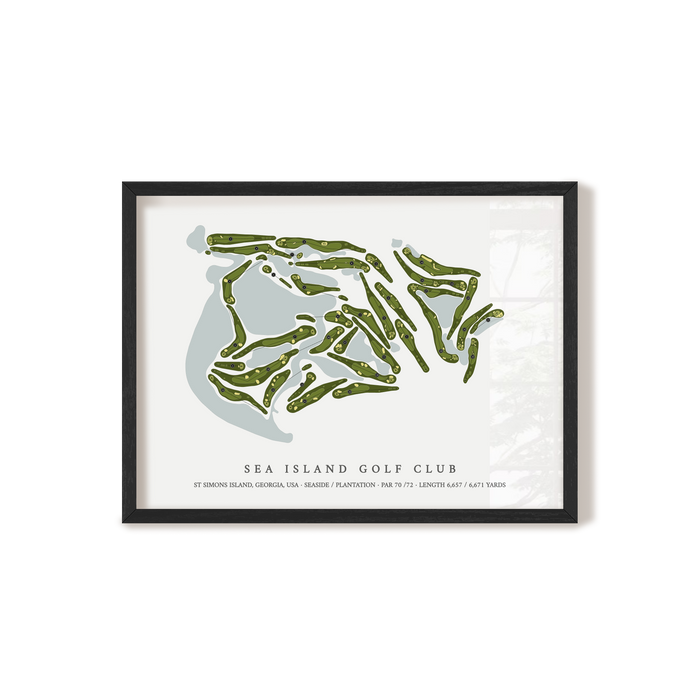 Sea Island Golf Club | Golf Course Map | Black Frame