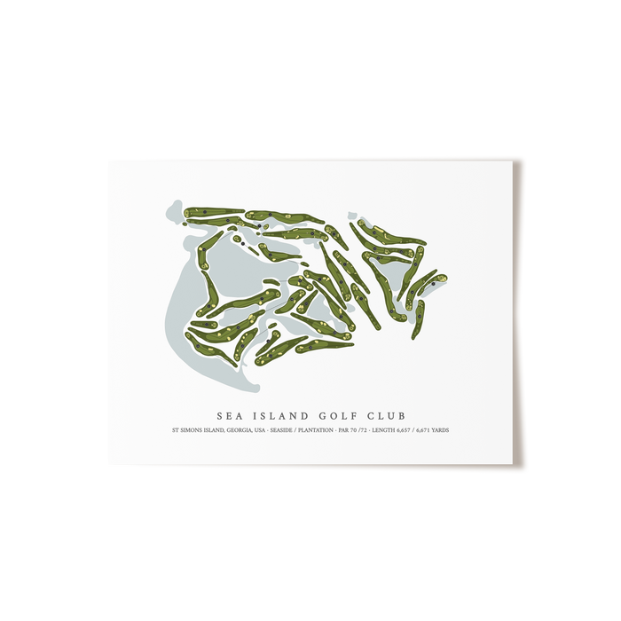 Sea Island Golf Club | Golf Course Map | Unframed