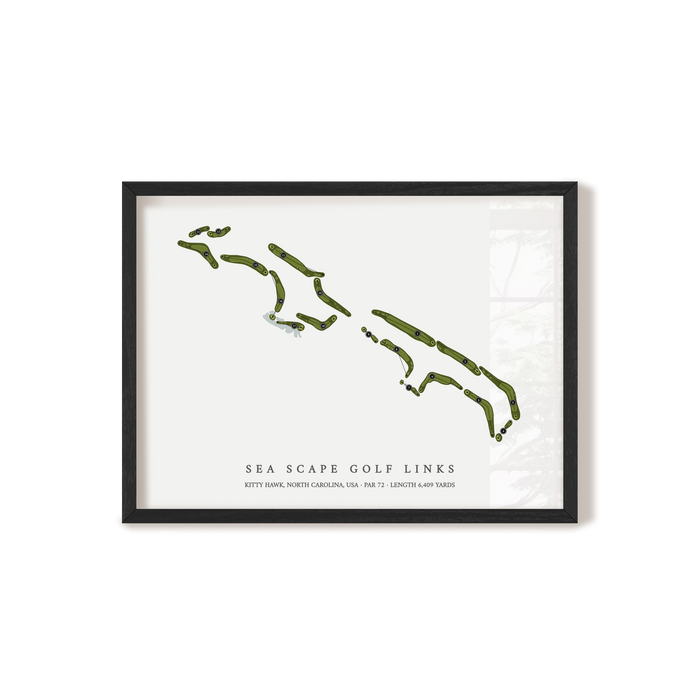 Sea Scape Golf Links | Golf Course Map | Black Frame