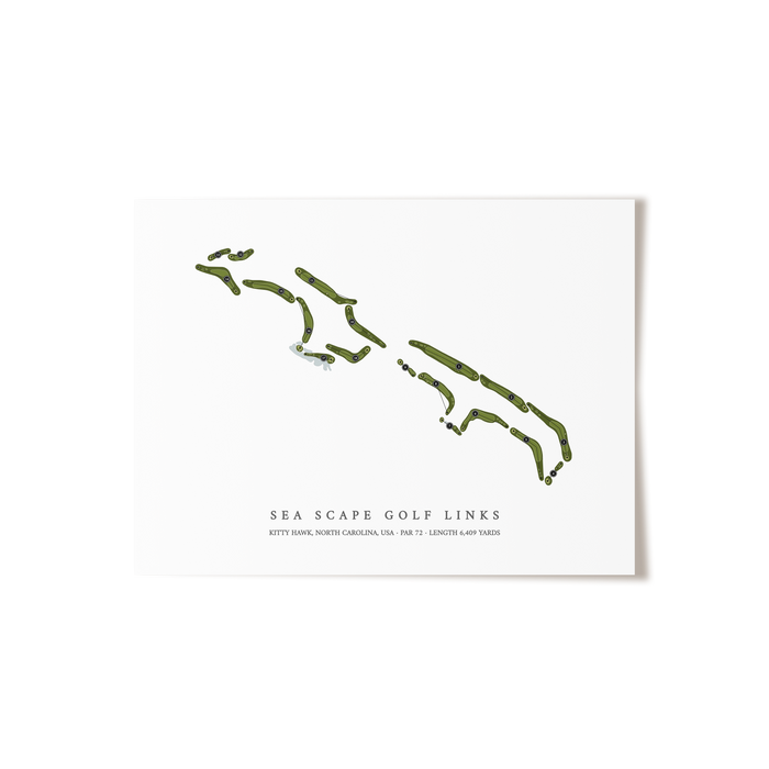 Sea Scape Golf Links | Golf Course Map | Unframed