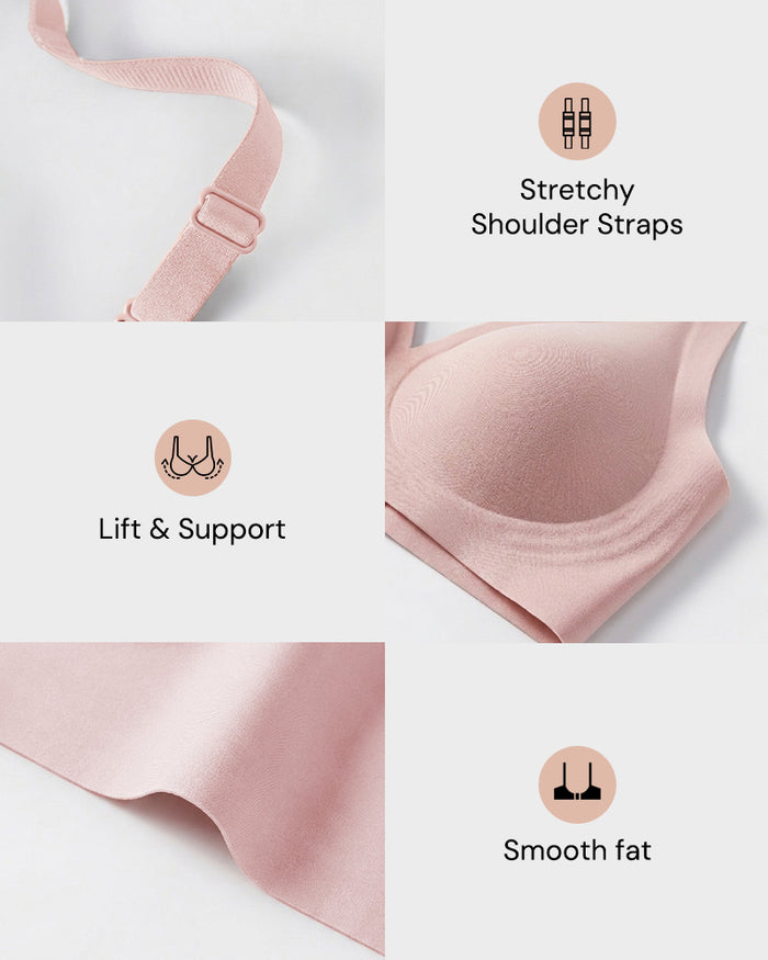Seamless Deep V Push-Up Wireless Bra