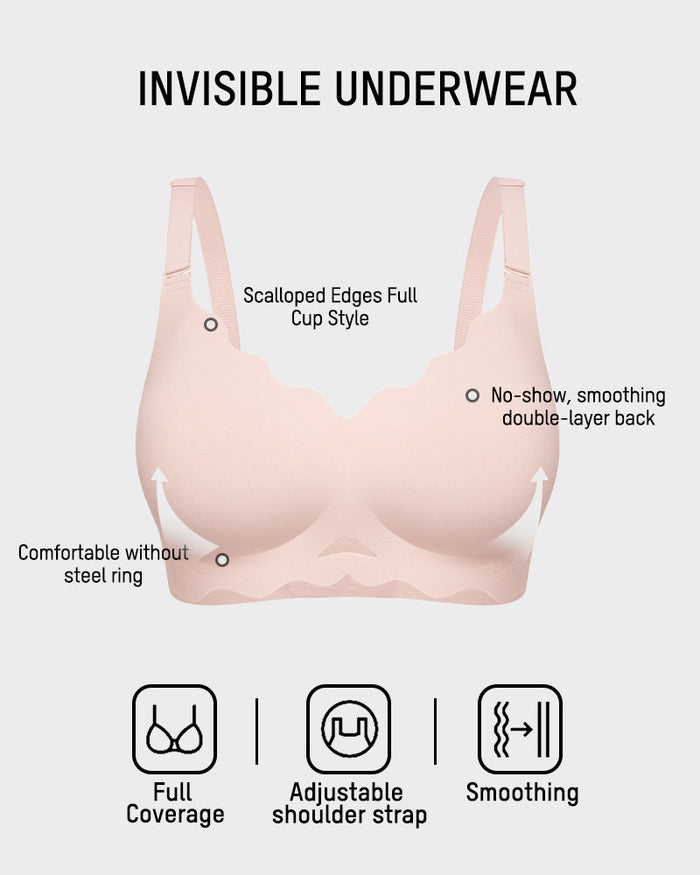 Seamless Wireless Scalloped Edge Jelly Bra