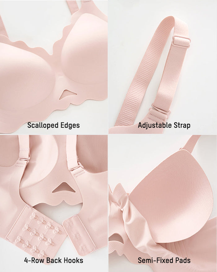 Seamless Wireless Scalloped Edge Jelly Bra