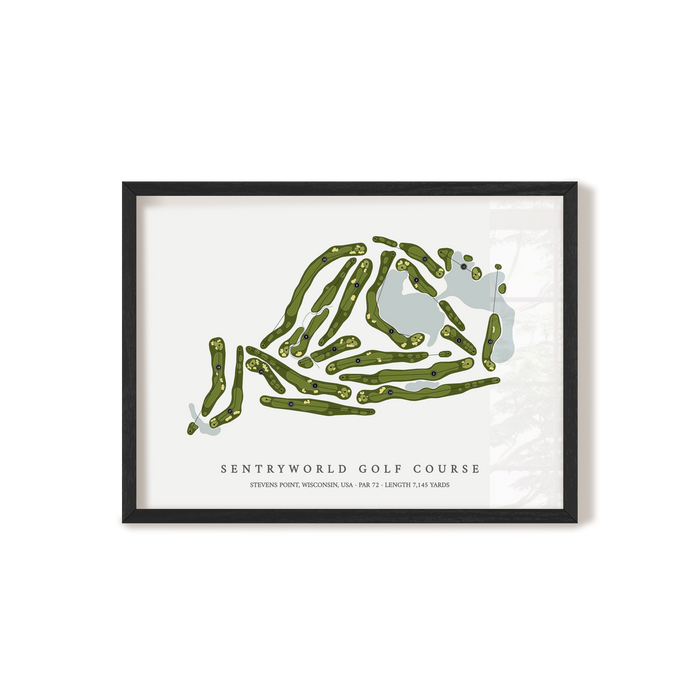 SentryWorld Golf Course | Golf Course Map | Black Frame