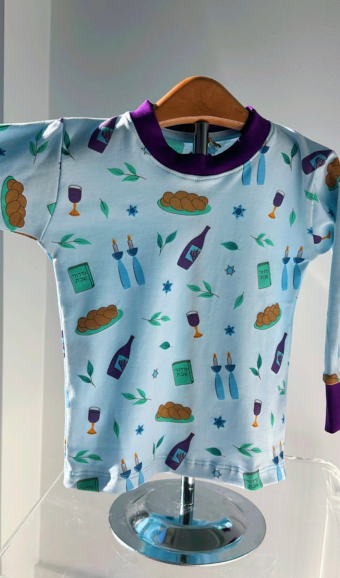 Shabbat Pajamas in Blue