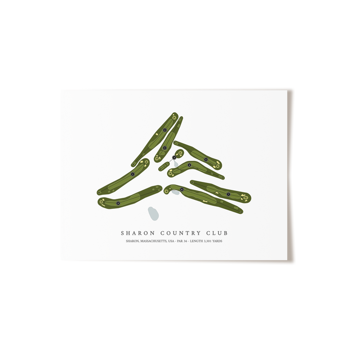 Sharon Country Club | Golf Course Map | Unframed