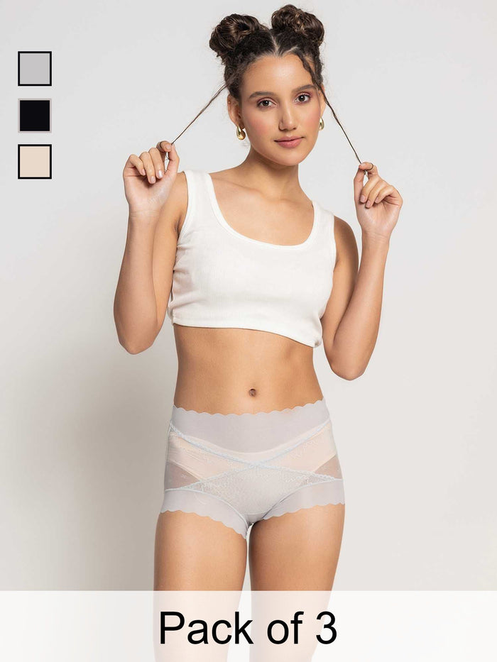Sheer High-Rise  Hipster Panty- Pack of 3