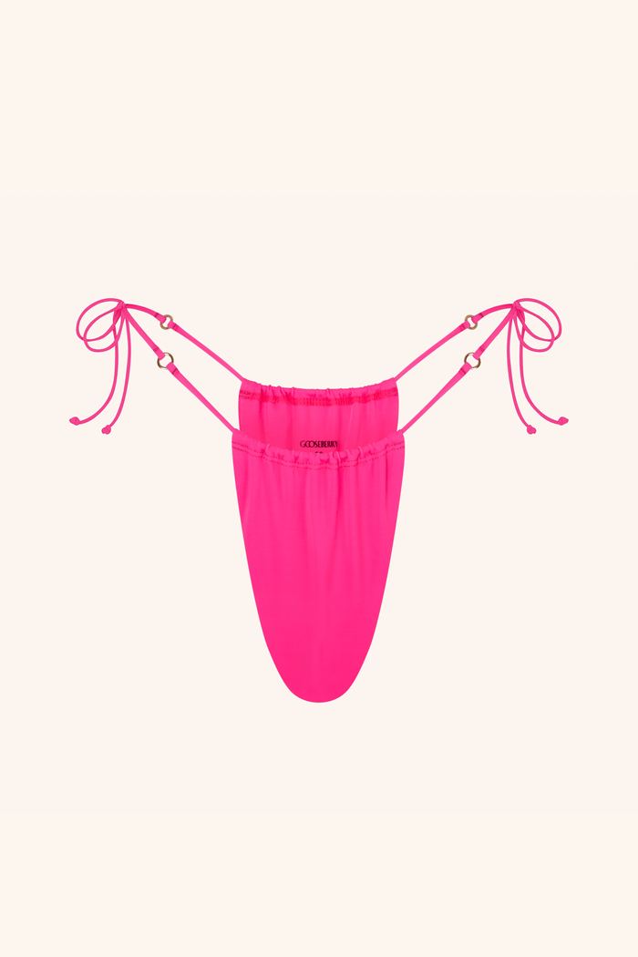 So Chic ONE SIZE / Neon Pink Side Tie Bikini Briefs Neon Pink
