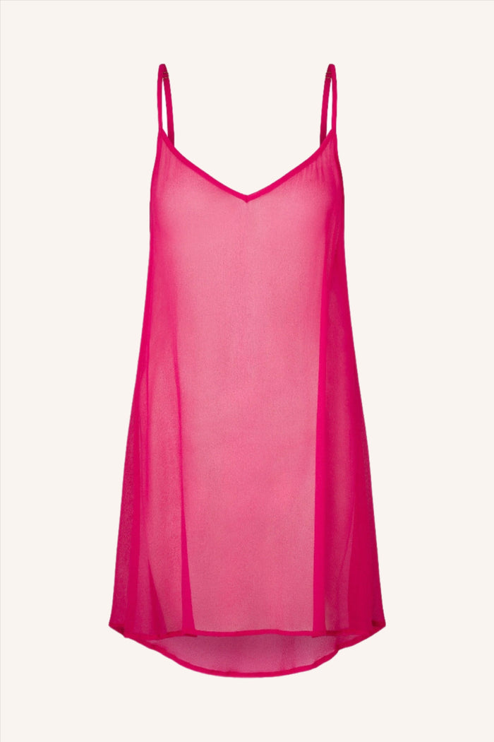 Coquette Silk Mini Dress Fuchsia