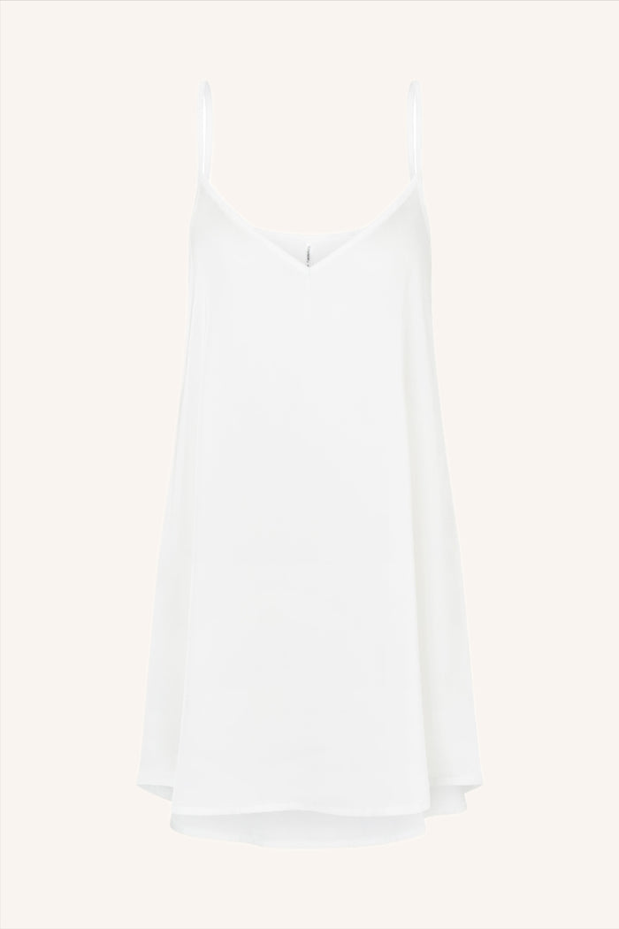 Mon Cheri Silk Mini Dress White